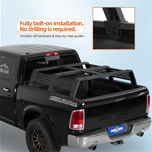 Hooke Road  12.2" High Overland Bed Rack for 07-23 Toyota Tundra & 05-23 Tacoma(6' Bed) & 09-23 Ford F-150 & Raptor & 09-23 Ram 1500  b9923s 6