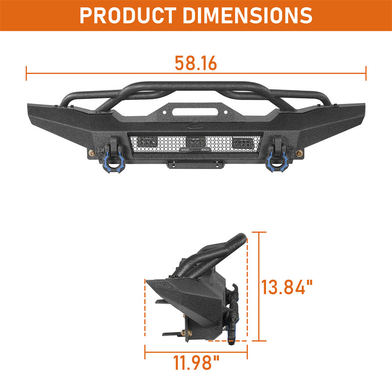 Load image into Gallery viewer, Steel Front Bumper for 1987-2006 Jeep Wrangler YJ & Wrangler TJ Hooke Road b1090 5