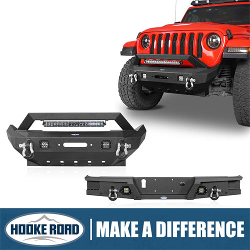 Load image into Gallery viewer, Jeep Gladiator JT Rock Crawler Stubby Front & Rear Bumper (20-24) - HookeRoad b30317003 1
