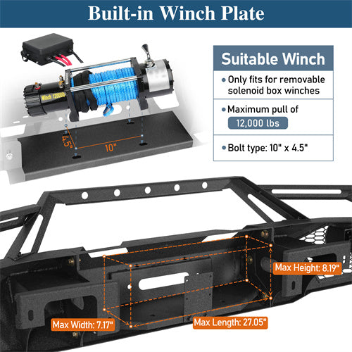 Load image into Gallery viewer, Hooke Road 2004-2008 Ford F-150 Steel Front Bumper with Winch Plate b8007 5