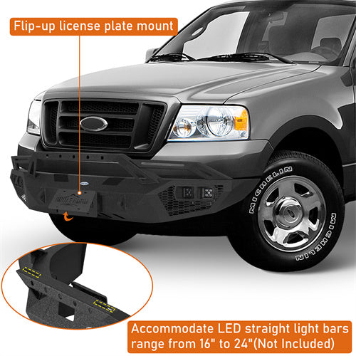 Load image into Gallery viewer, Hooke Road 2004-2008 Ford F-150 Steel Front Bumper with Winch Plate b8007 7