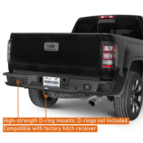 Load image into Gallery viewer, 2007-2018 GMC Sierra 1500 Rear Bumper with LED Spotlights Hooke Road b9462 10
