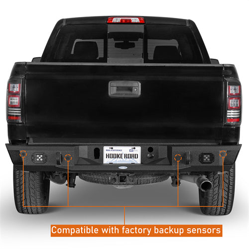 Load image into Gallery viewer, 2007-2018 GMC Sierra 1500 Rear Bumper with LED Spotlights Hooke Road b9462 11