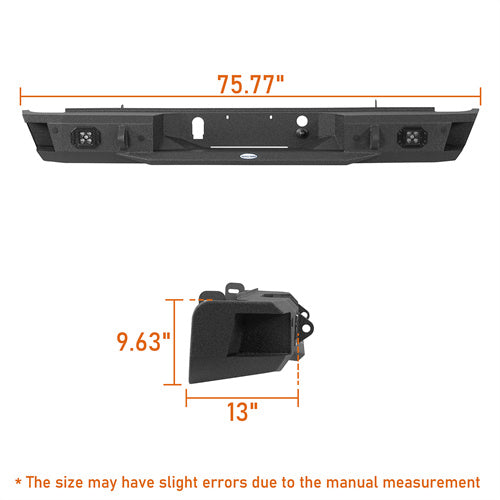 Load image into Gallery viewer, 2007-2018 GMC Sierra 1500 Rear Bumper with LED Spotlights Hooke Road b9462 8