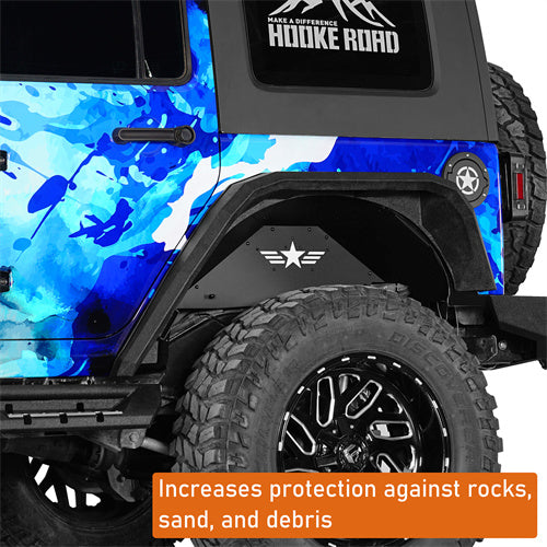 Load image into Gallery viewer, Hooke Road Aluminum Rear Wheel Well Liners Rear Fender Liners for 2007-2018 Jeep Wrangler JK b2118s 10