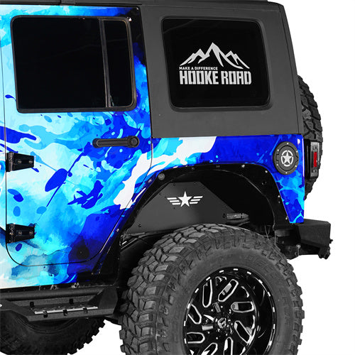 Load image into Gallery viewer, Hooke Road Aluminum Rear Wheel Well Liners Rear Fender Liners for 2007-2018 Jeep Wrangler JK b2118s 3