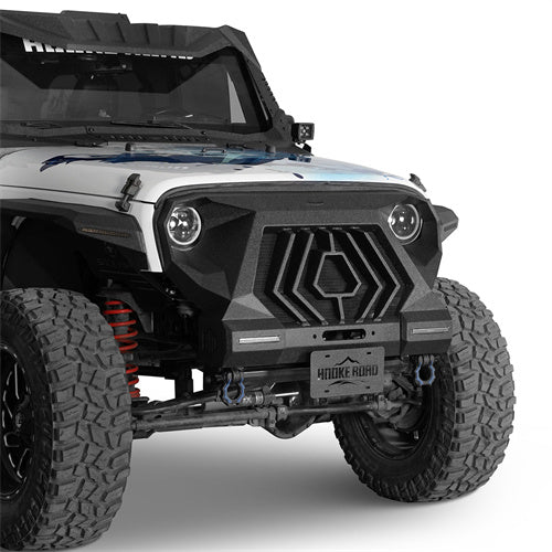 Load image into Gallery viewer, Hooke Road 2007-2018 Jeep JK Grill with Winch Plate and Led Lights b2107bs 3