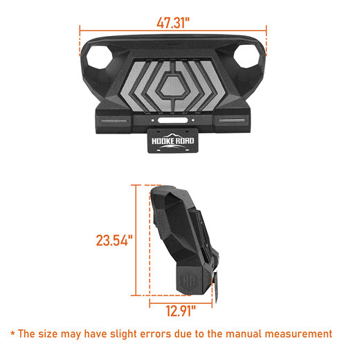 Load image into Gallery viewer, Hooke Road 2007-2018 Jeep JK Grill with Winch Plate and Led Lights b2107bs 6