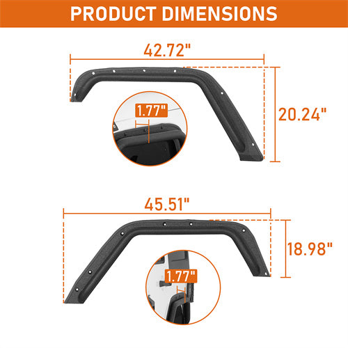 Load image into Gallery viewer, Hooke Road 2007-2018 Jeep Wrangler JK Tube Fender Flares b2126 7