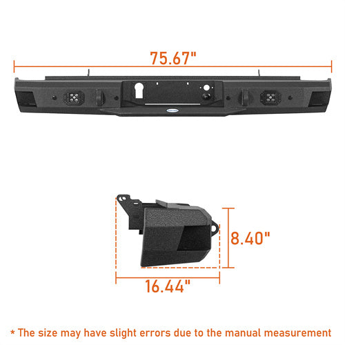 Load image into Gallery viewer, Hooke Road 2011-2019 Chevy Silverado & Sierra 2500HD 3500HD Steel Rear Bumper b9531 5