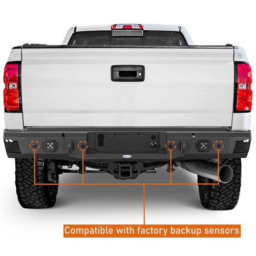 Load image into Gallery viewer, Hooke Road 2011-2019 Chevy Silverado & Sierra 2500HD 3500HD Steel Rear Bumper b9531 8