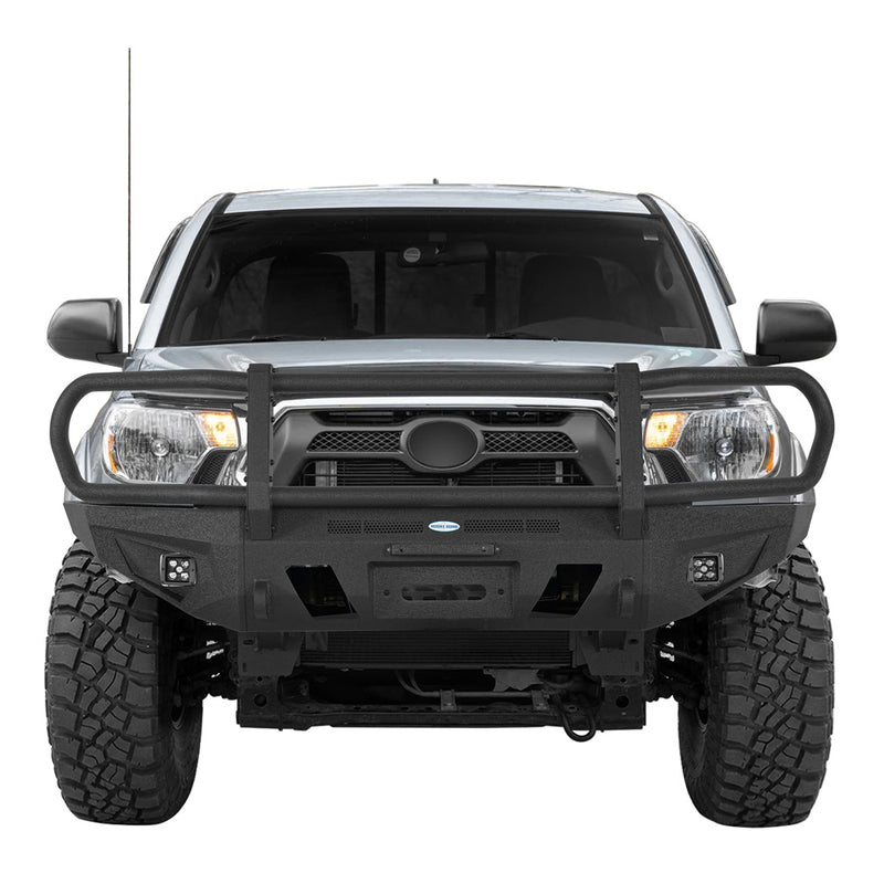 Load image into Gallery viewer, 2012-2015 Toyota Tacoma Grille Guard Front Bumper with Winch Plate Hooke Road b4013 2