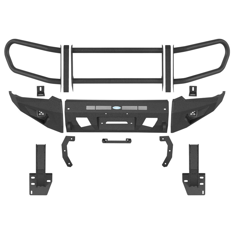 Load image into Gallery viewer, 2012-2015 Toyota Tacoma Grille Guard Front Bumper with Winch Plate Hooke Road b4013 4