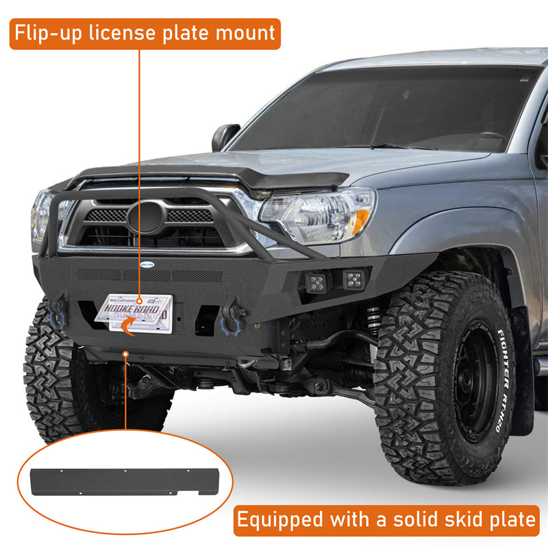 Load image into Gallery viewer, Hooke Road 2012-2015 Toyota Tacoma Front Bumper with Winch Plate & Skid Plate b4102 8