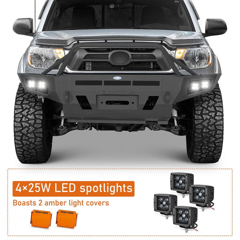 Load image into Gallery viewer, Hooke Road 2012-2015 Toyota Tacoma Front Bumper with Winch Plate & Skid Plate b4102 9