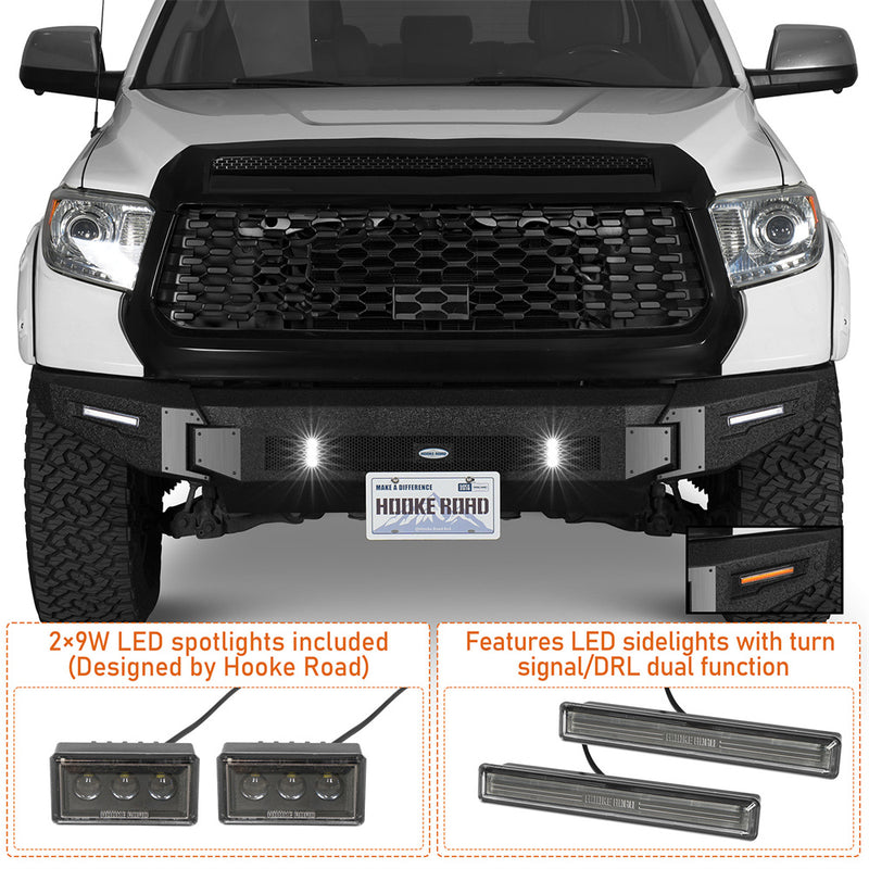 Load image into Gallery viewer, Hooke Road 2014-2021 Toyota Tundra Front Bumper w/ Skid Plate b5038s 5