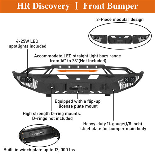 Load image into Gallery viewer, 2014-2021 Toyota Tundra Front Bumper with Winch Plate Hooke Road b5010ab 12