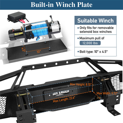Load image into Gallery viewer, 2014-2021 Toyota Tundra Front Bumper with Winch Plate Hooke Road b5010ab 13