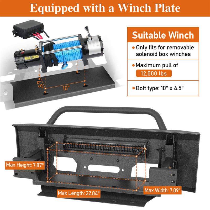 Load image into Gallery viewer, Hooke Road 2014-2021 Toyota Tundra Stubby Front Bumper b5021s 7