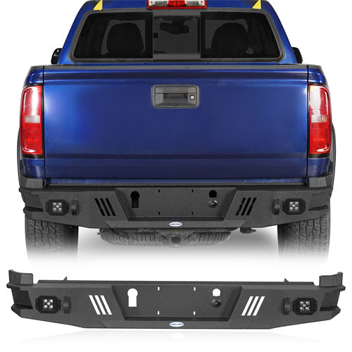 Hooke Road 2015-2022 Chevy Colorado & GMC Canyon Rear Bumper with LED Spotlights, Excluding ZR2 Models b9109s 1