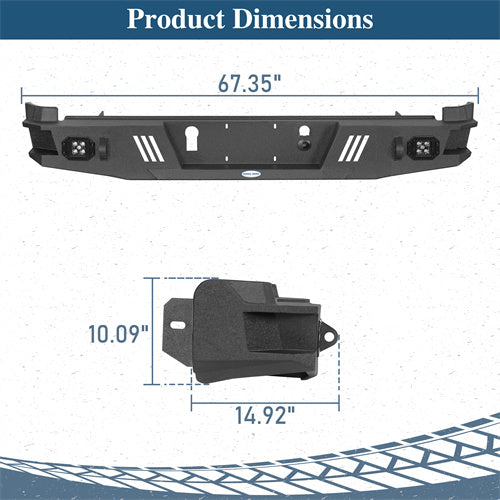 Load image into Gallery viewer, Hooke Road 2015-2022 Chevy Colorado & GMC Canyon Rear Bumper with LED Spotlights, Excluding ZR2 Models b9109s 4