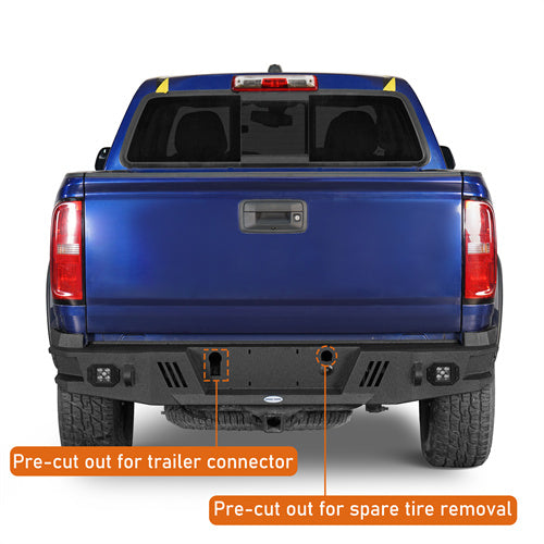 Load image into Gallery viewer, Hooke Road 2015-2022 Chevy Colorado & GMC Canyon Rear Bumper with LED Spotlights, Excluding ZR2 Models b9109s 5