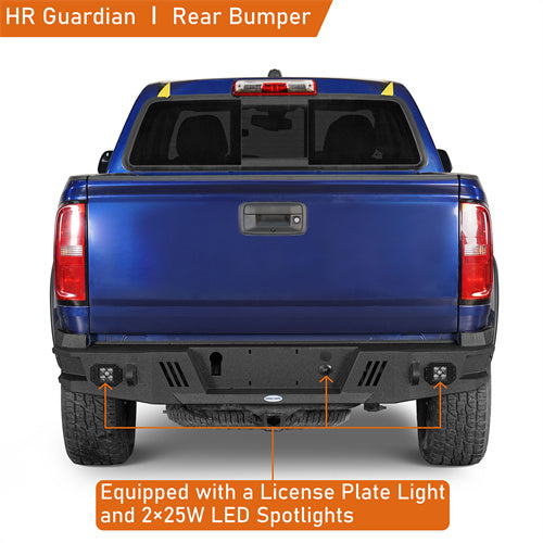 Load image into Gallery viewer, Hooke Road 2015-2022 Chevy Colorado & GMC Canyon Rear Bumper with LED Spotlights, Excluding ZR2 Models b9109s 8