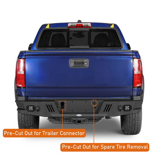 Load image into Gallery viewer, Hooke Road 2015-2022 Chevy Colorado & GMC Canyon Rear Bumper with LED Spotlights, Excluding ZR2 Models b9109s 9