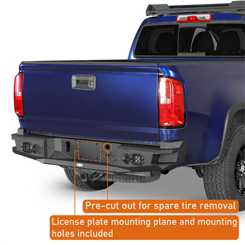 Load image into Gallery viewer, Hooke Road 2015-2022 Chevy Colorado & GMC Canyon Steel Rear Bumper, Excluding ZR2 Models b9110s 6