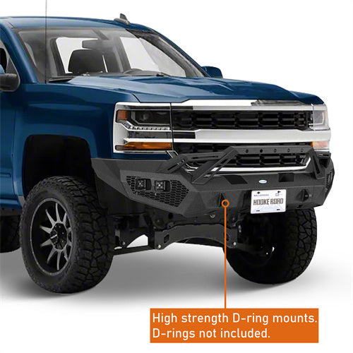 Load image into Gallery viewer, Hooke Road 2016-2018 Chevy Silverado 1500 Front Bumper with Winch Plate & 4 × LED Lights b9038ab 11