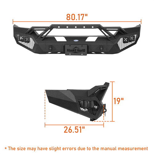 Load image into Gallery viewer, Hooke Road 2016-2018 Chevy Silverado 1500 Front Bumper with Winch Plate & 4 × LED Lights b9038ab 7