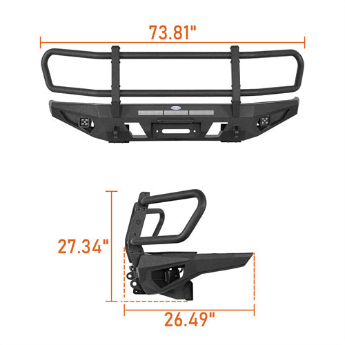 Load image into Gallery viewer, Hooke Road 2016-2023 Toyota Tacoma Brush Guard Front Grille Bumper b4232abs 5