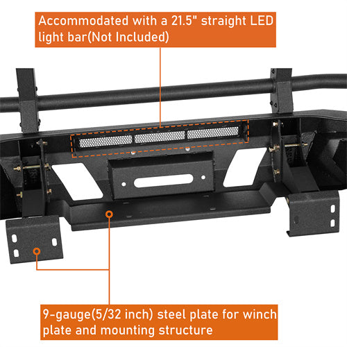Load image into Gallery viewer, Hooke Road 2016-2023 Toyota Tacoma Brush Guard Front Grille Bumper b4232abs 6