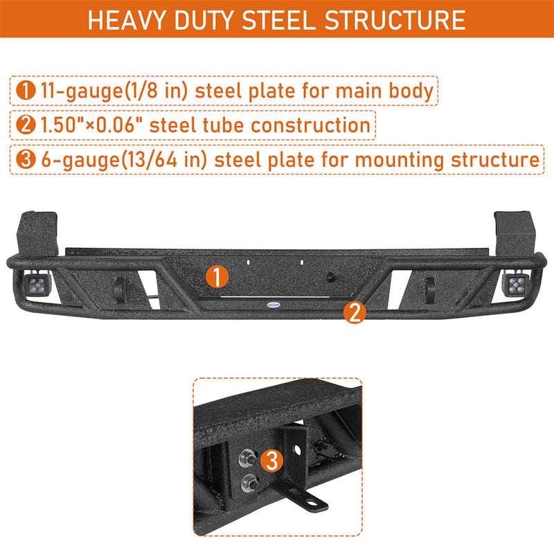 Load image into Gallery viewer, 2016-2023 Toyota Tacoma Tubular Rear Bumper Hooke Road b4240s 7