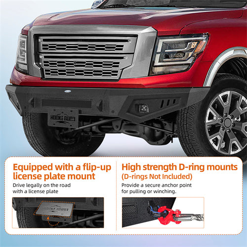 Load image into Gallery viewer, 2017-2024 Nissan Titan Steel Front Bumper Replacement Hooke Road b5300 7