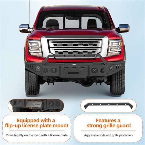 Load image into Gallery viewer, Hooke Road 2017-2024 Nissan Titan Front Bumper with Winch Plate b5302 7