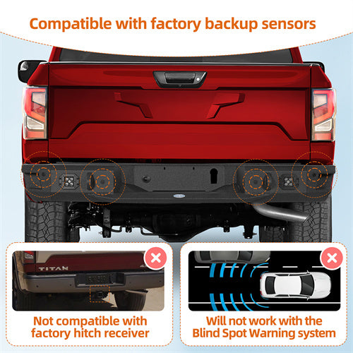 Load image into Gallery viewer, Hooke Road 2017-2024 Nissan Titan Rear Bumper Replacement b5303 7