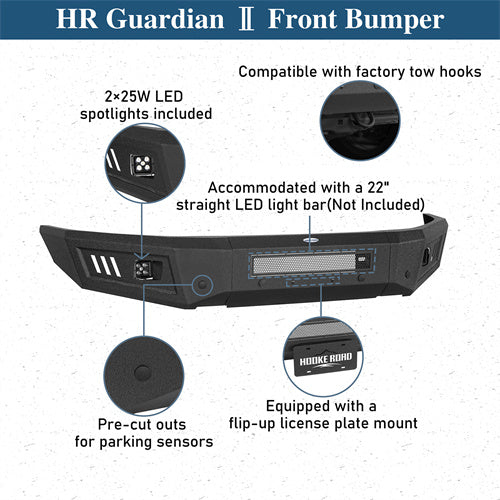 Load image into Gallery viewer, Hooke Road 2019-2023 Ford Ranger Front Bumper with LED Spotlights b8804 8