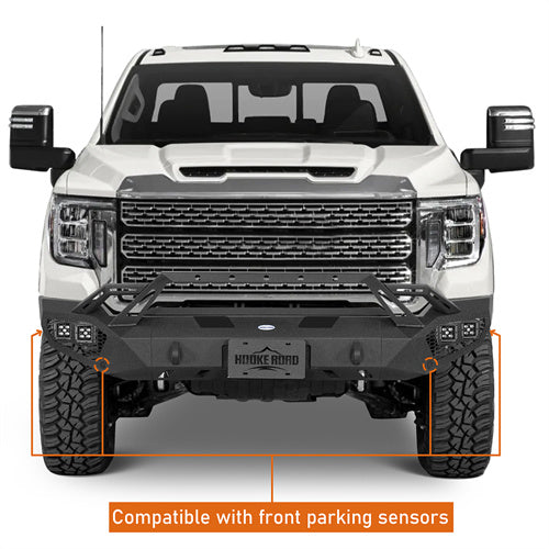 Load image into Gallery viewer, Hooke Road 2020-2023 GMC Sierra 2500HD/3500HD Front Bumper with Winch Plate & 4 × LED Lights b9206ab 13