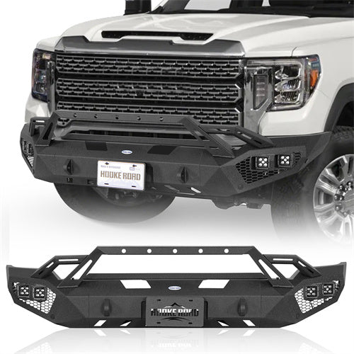 Load image into Gallery viewer, Hooke Road 2020-2023 GMC Sierra 2500HD/3500HD Front Bumper with Winch Plate & 4 × LED Lights b9206ab 1