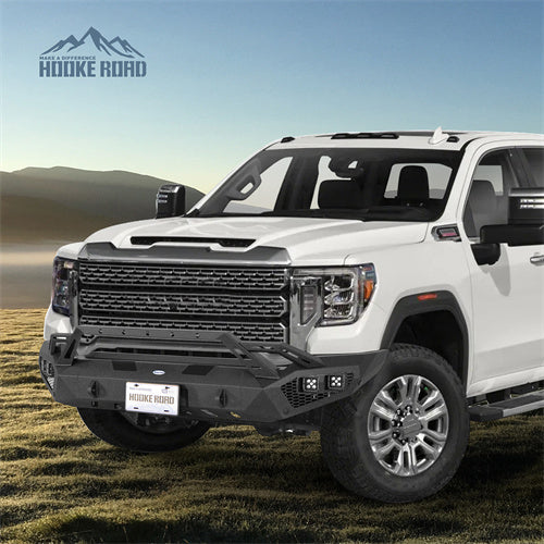 Load image into Gallery viewer, Hooke Road 2020-2023 GMC Sierra 2500HD/3500HD Front Bumper with Winch Plate & 4 × LED Lights b9206ab 4