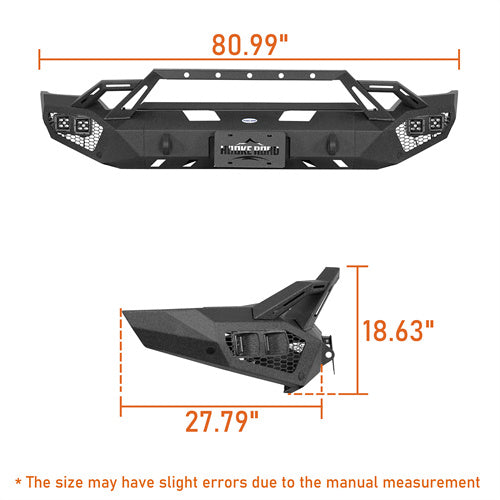 Load image into Gallery viewer, Hooke Road 2020-2023 GMC Sierra 2500HD/3500HD Front Bumper with Winch Plate & 4 × LED Lights b9206ab 7