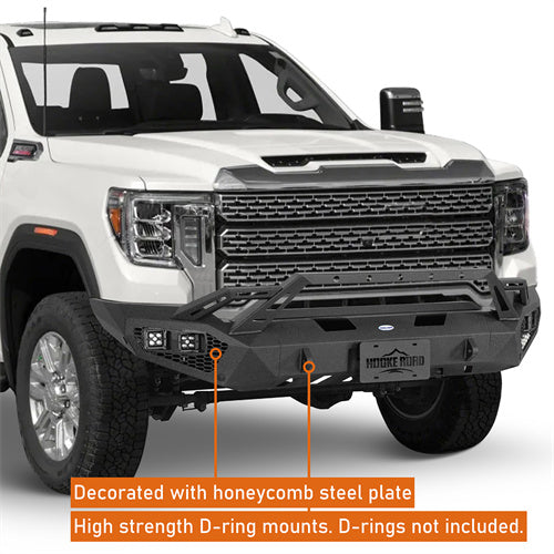 Load image into Gallery viewer, Hooke Road 2020-2023 GMC Sierra 2500HD/3500HD Front Bumper with Winch Plate & 4 × LED Lights b9206ab 8