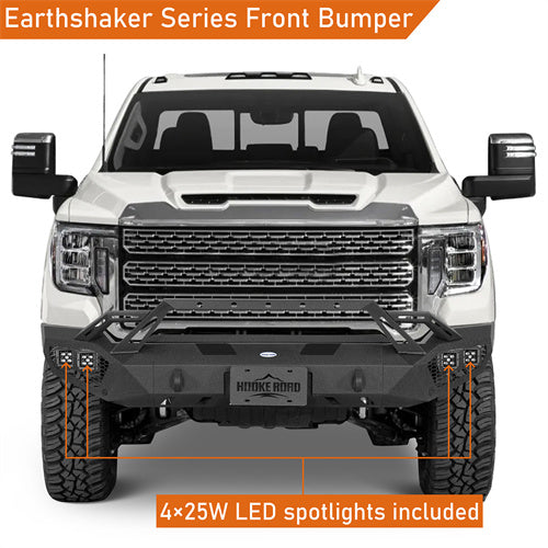 Load image into Gallery viewer, Hooke Road 2020-2023 GMC Sierra 2500HD/3500HD Front Bumper with Winch Plate & 4 × LED Lights b9206ab 9