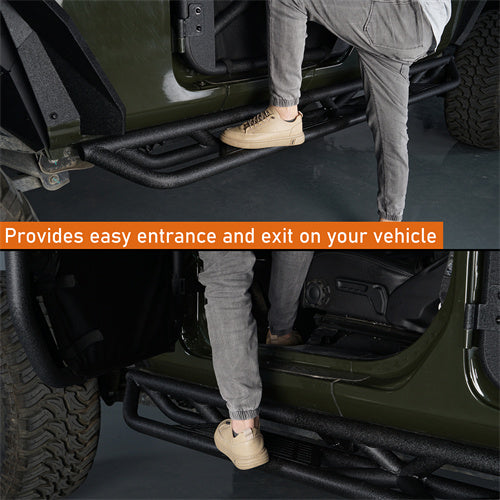 Load image into Gallery viewer, HookeRoad 4-Door Running Boards & Tubular Half Doors Combo for 2020-2023 Jeep Gladiator HookeRoad HE.3009+7000 18