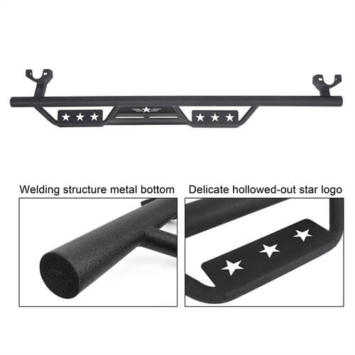 Load image into Gallery viewer, HookeRoad Jeep JK 4-Door Side Steps Wide Drop Nerf Bars Running Boards for 2007-2018 Wrangler JK b2010 14