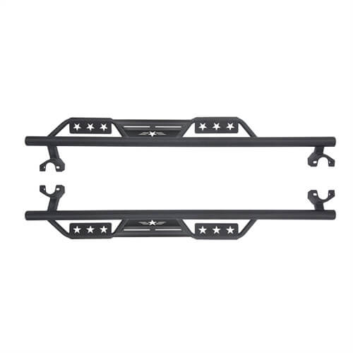 Load image into Gallery viewer, HookeRoad Jeep JK 4-Door Side Steps Wide Drop Nerf Bars Running Boards for 2007-2018 Wrangler JK b2010 9