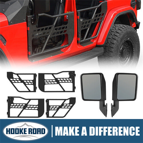 HookeRoad Jeep JT Front & Rear Tubular Doors Guards 4-Door Rock