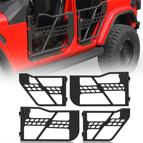Load image into Gallery viewer, HookeRoad Jeep JT Front &amp; Rear Tubular Doors Guards 4-Door Rock Crawler for 2020-2023 Jeep Gladiator JT b3009 21
