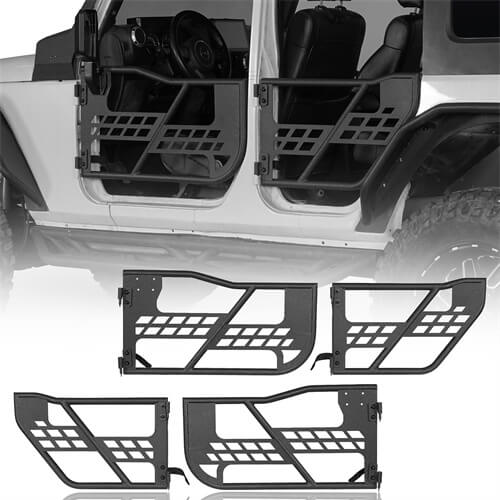 HookeRoad 4-Door Tubular Doors Half Doors for 2007-2018 Jeep Wrangler JK